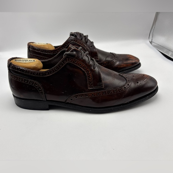 John Varvatos  Brown Leather Wingtip Men\'s Oxfords Sz 9.5
